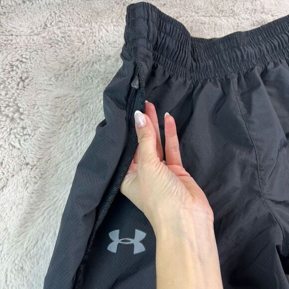 Under Armour Womens Small Windbreaker Track Pants Loose Fit Mesh Lined Ankle Zip - Picture 5 of 10